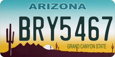 AZ license plate BRY5467