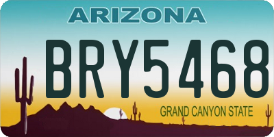 AZ license plate BRY5468