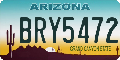 AZ license plate BRY5472