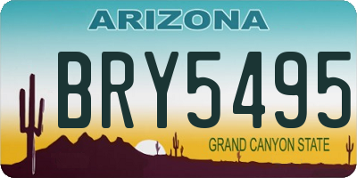 AZ license plate BRY5495