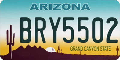 AZ license plate BRY5502
