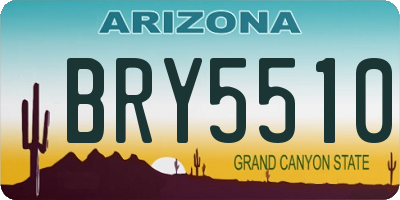 AZ license plate BRY5510