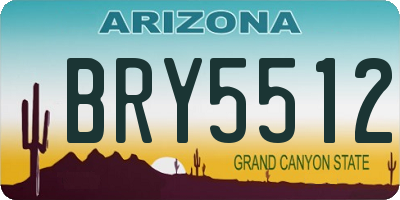 AZ license plate BRY5512