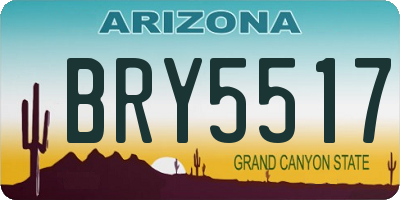 AZ license plate BRY5517