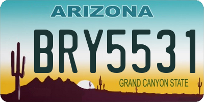 AZ license plate BRY5531
