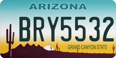 AZ license plate BRY5532