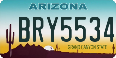 AZ license plate BRY5534
