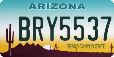 AZ license plate BRY5537
