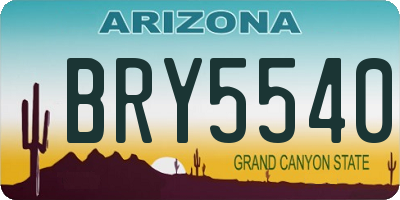 AZ license plate BRY5540