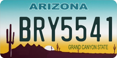 AZ license plate BRY5541