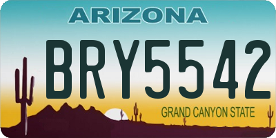 AZ license plate BRY5542