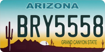 AZ license plate BRY5558