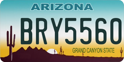 AZ license plate BRY5560