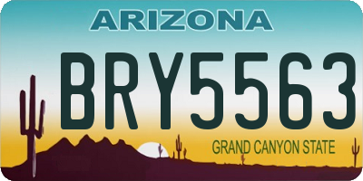 AZ license plate BRY5563