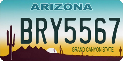 AZ license plate BRY5567