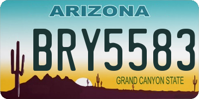 AZ license plate BRY5583