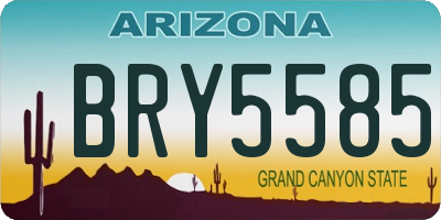 AZ license plate BRY5585