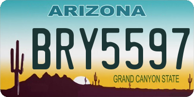 AZ license plate BRY5597