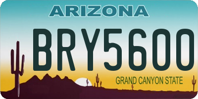 AZ license plate BRY5600