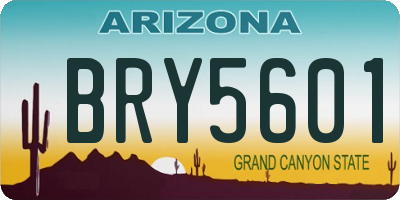 AZ license plate BRY5601