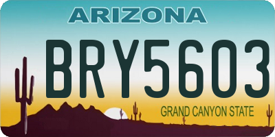 AZ license plate BRY5603