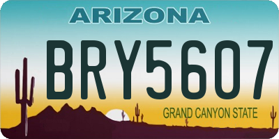 AZ license plate BRY5607