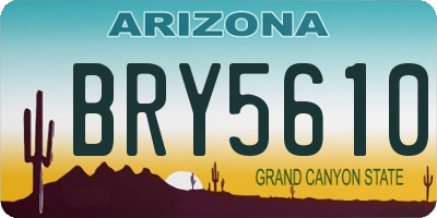 AZ license plate BRY5610