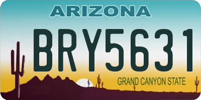 AZ license plate BRY5631