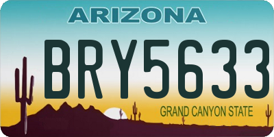 AZ license plate BRY5633