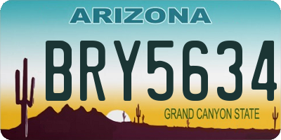 AZ license plate BRY5634