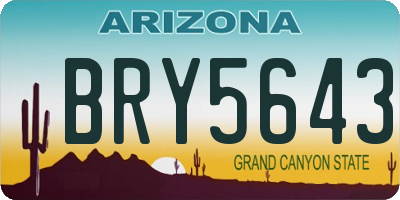 AZ license plate BRY5643