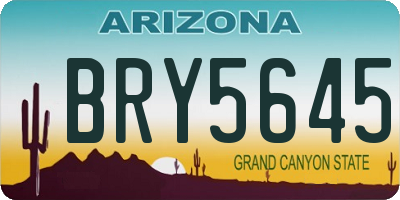 AZ license plate BRY5645