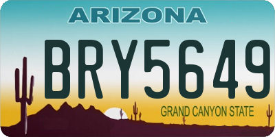 AZ license plate BRY5649