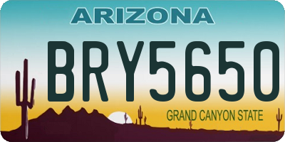 AZ license plate BRY5650
