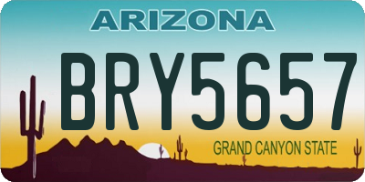 AZ license plate BRY5657