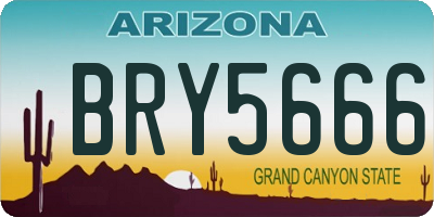 AZ license plate BRY5666