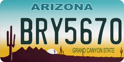 AZ license plate BRY5670