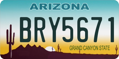 AZ license plate BRY5671