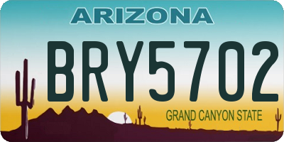 AZ license plate BRY5702