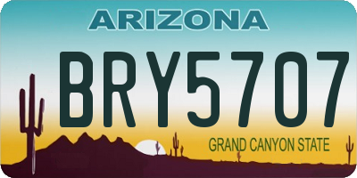 AZ license plate BRY5707
