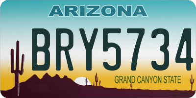 AZ license plate BRY5734