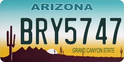 AZ license plate BRY5747