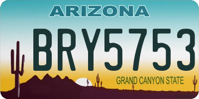 AZ license plate BRY5753