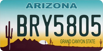 AZ license plate BRY5805