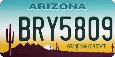 AZ license plate BRY5809