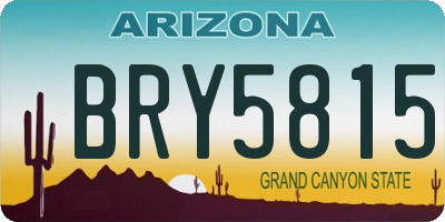 AZ license plate BRY5815