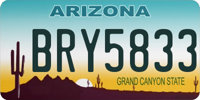 AZ license plate BRY5833