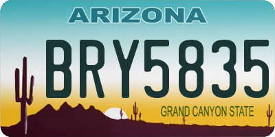 AZ license plate BRY5835