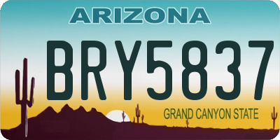 AZ license plate BRY5837