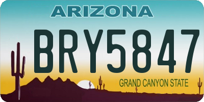 AZ license plate BRY5847